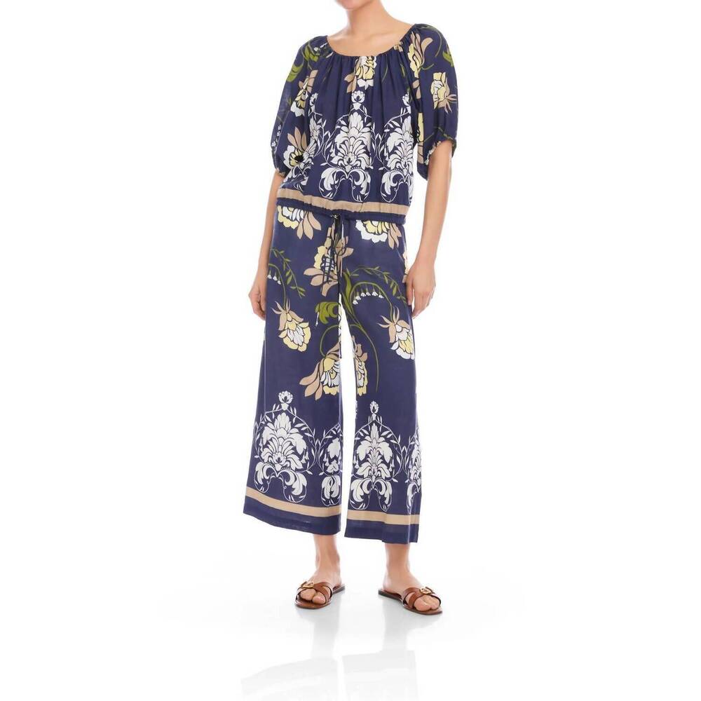NEW FIFTEEN TWENTY kasey peasant top in print